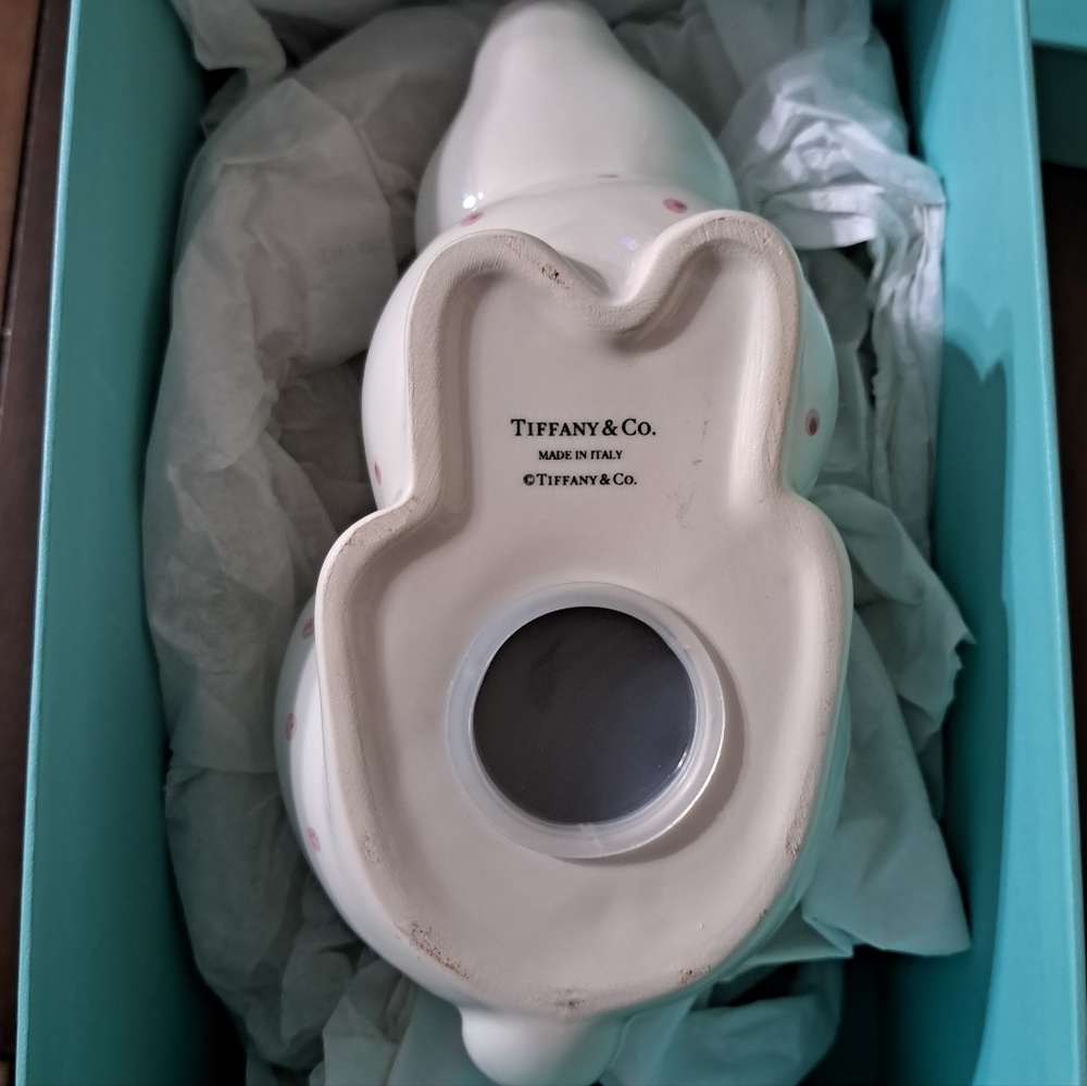 Tiffany & Co. Ceramic Pink Polka Dot Bunny Bank